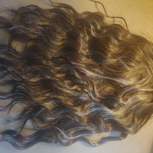 Luxurious Brown and Blonde Wavy Hair Extension
